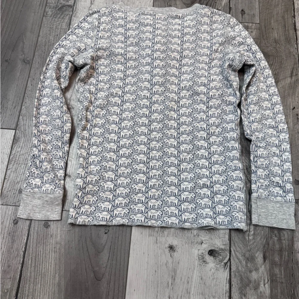 Roller Rabbit Kids Hathi Pajamas TOP ONLY Blue Elephant Gray 10